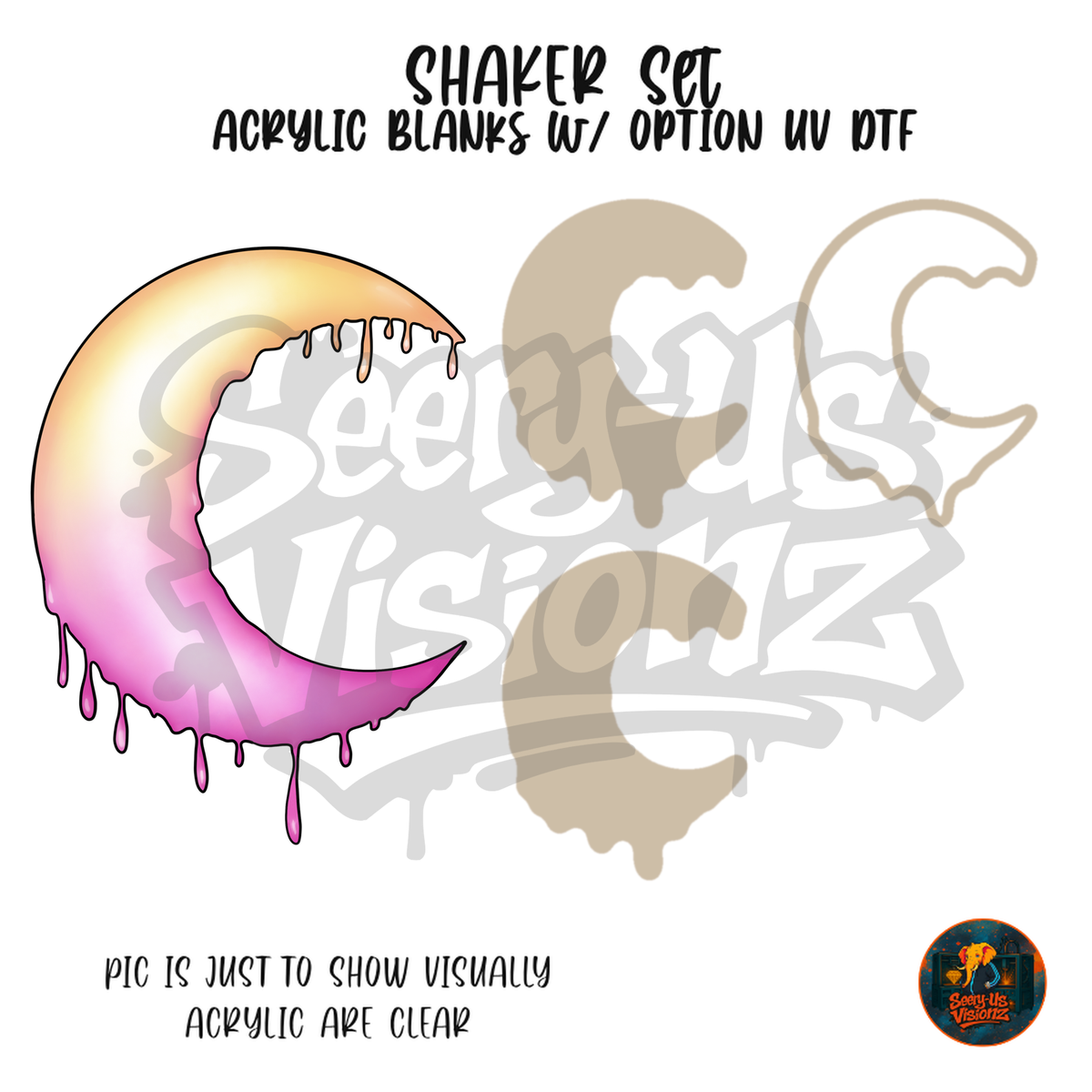 Dripping Pastel Moon shaker set acrylic blanks