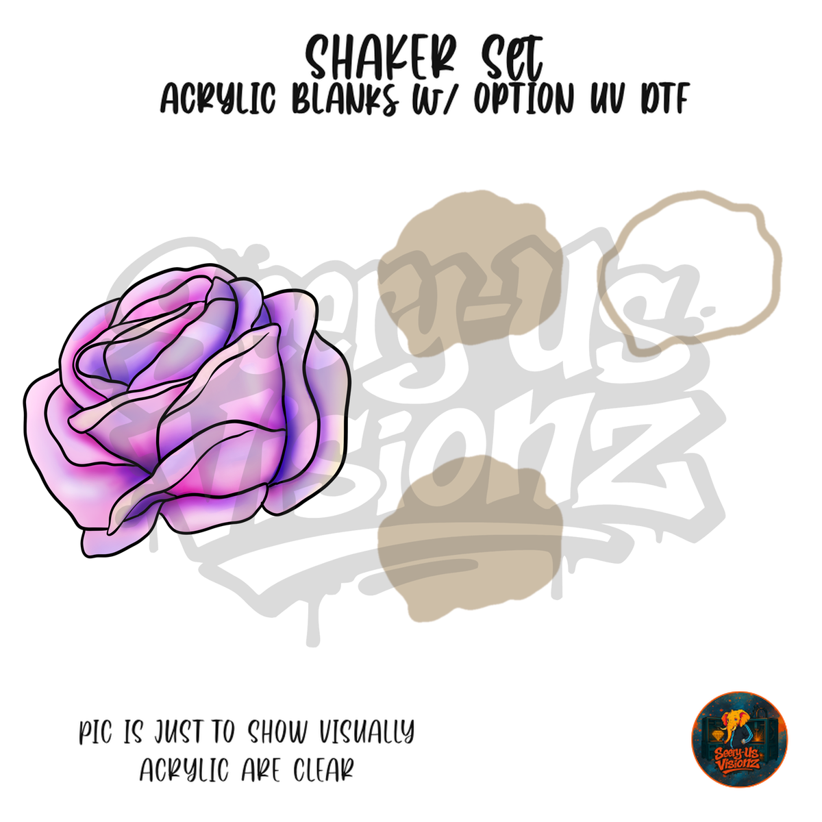 Purple Pink Rose shaker set acrylic blanks