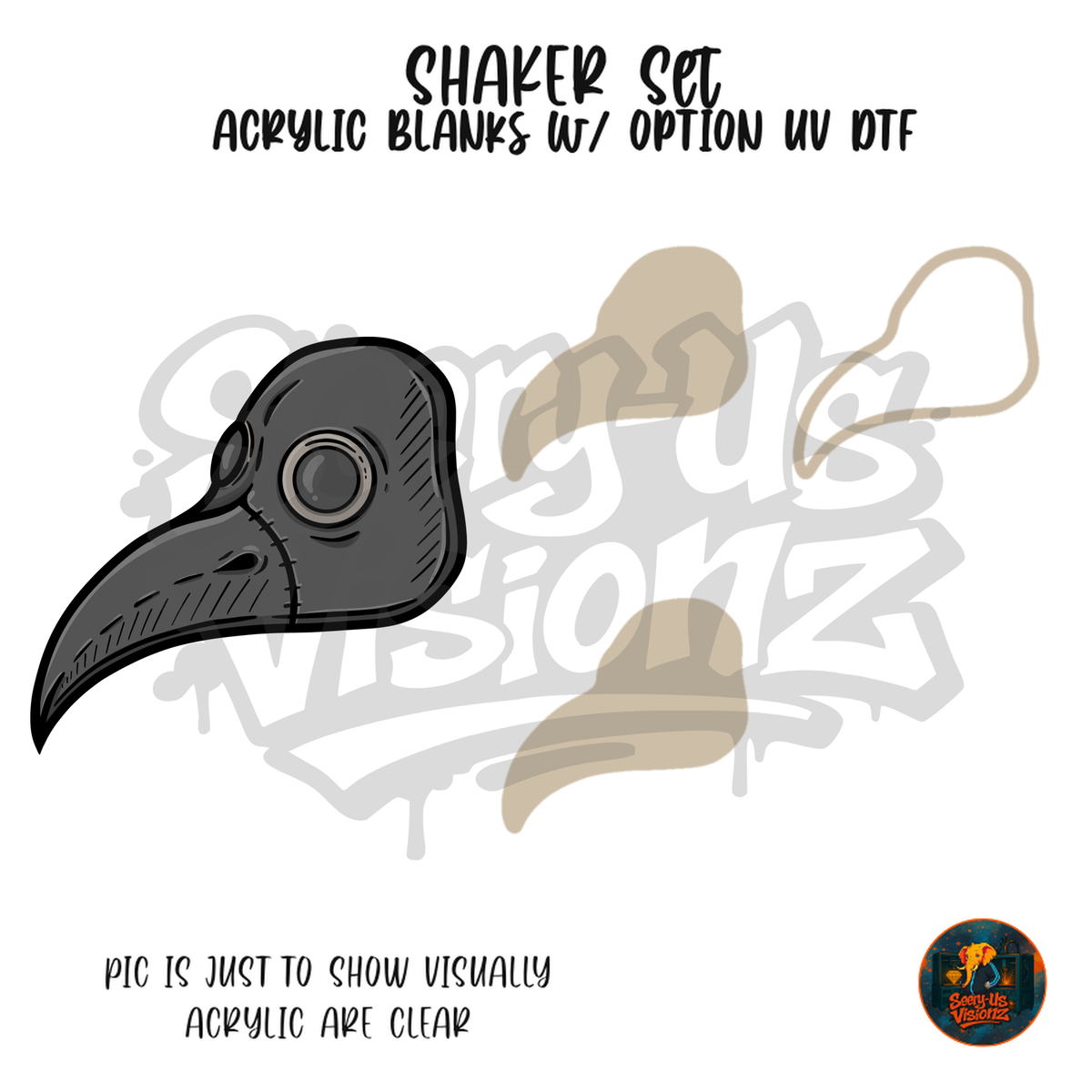 Plague Doctor Mask shaker set acrylic blanks