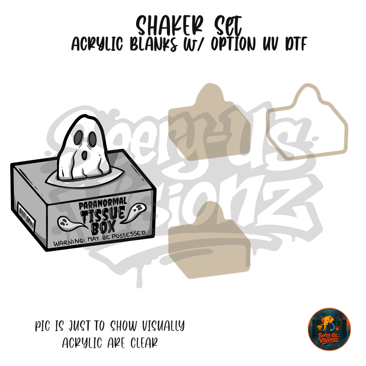 Paranormal Tissue Box shaker set acrylic blanks
