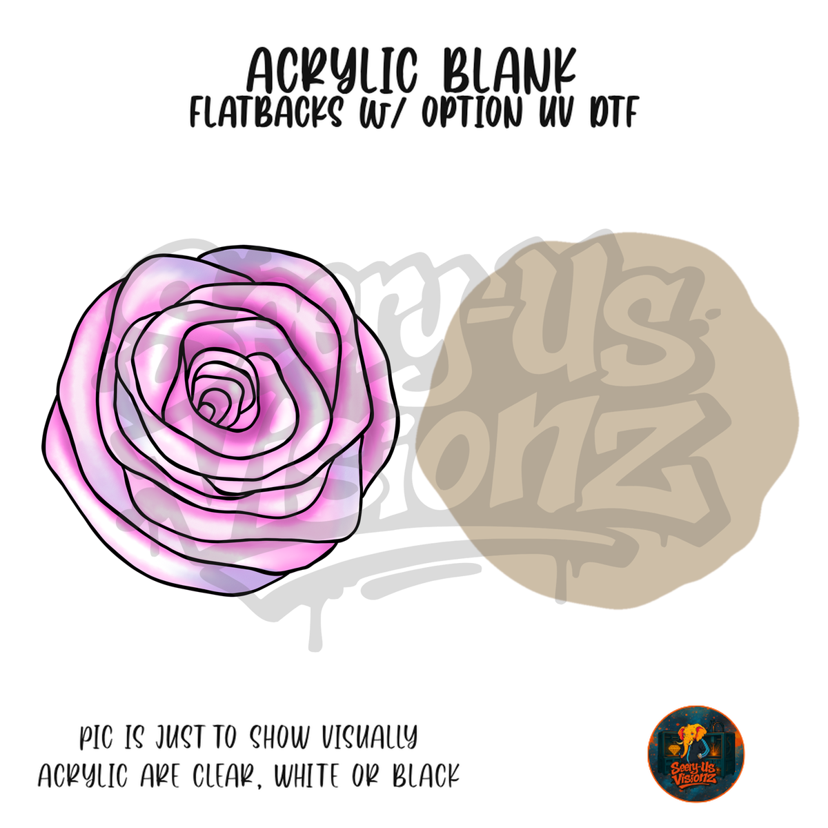 Pink Rose Bloom acrylic blank, Acrylic & UV DTF Print