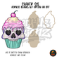 Skull Heart Eyes Cupcake shaker set acrylic blanks