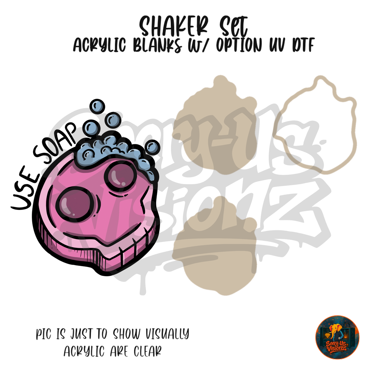Use Soap Skull Bubbles shaker set acrylic blanks