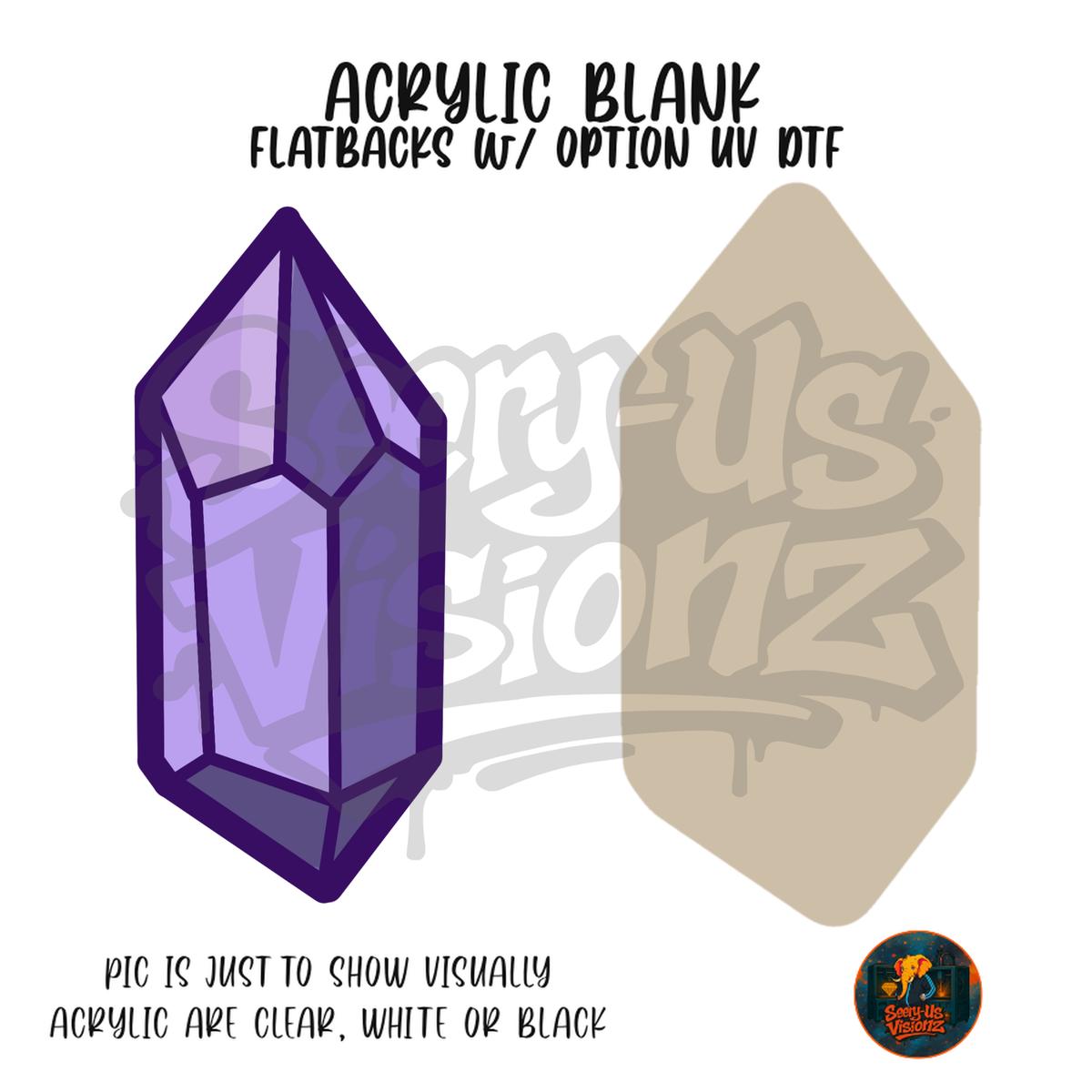 Purple Gem Crystal acrylic blank, Acrylic & UV DTF Print