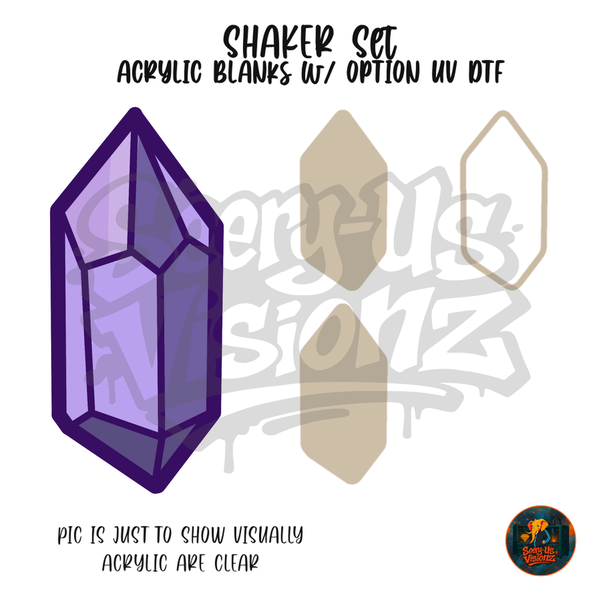 Purple Gem Crystal shaker set acrylic blanks