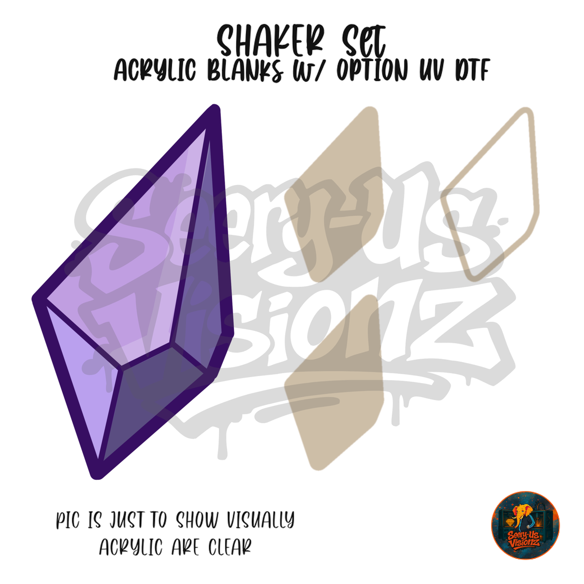 Purple Crystal Shard shaker set acrylic blanks