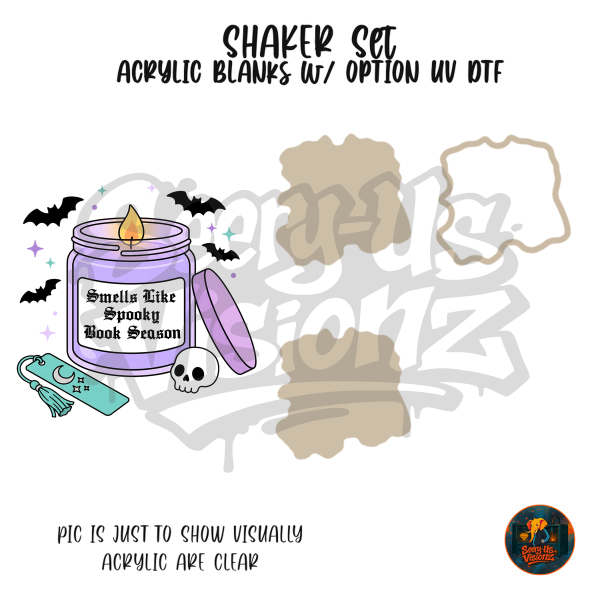 Spooky Book Season Candle shaker set acrylic blanks