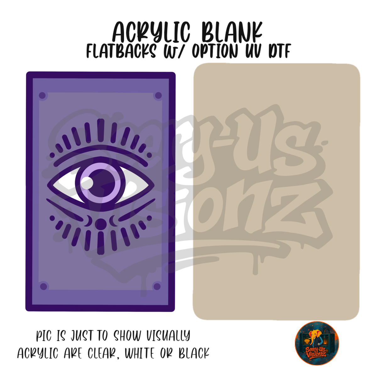 Purple Mystic Eye Card acrylic blank, Acrylic & UV DTF Print