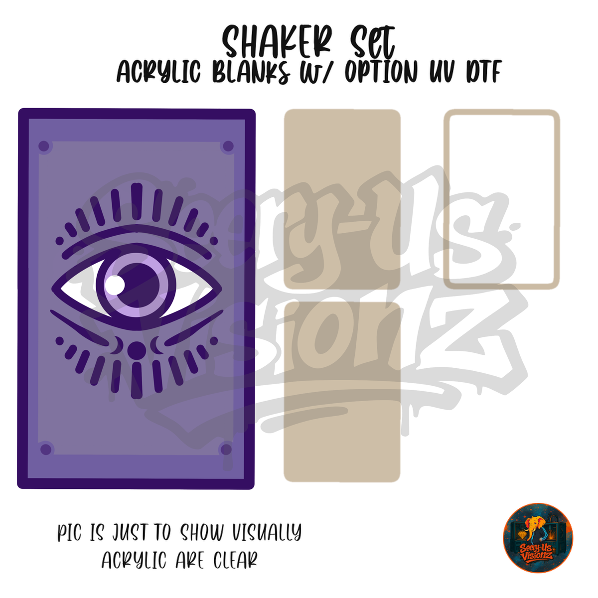 Purple Mystic Eye Card shaker set acrylic blanks