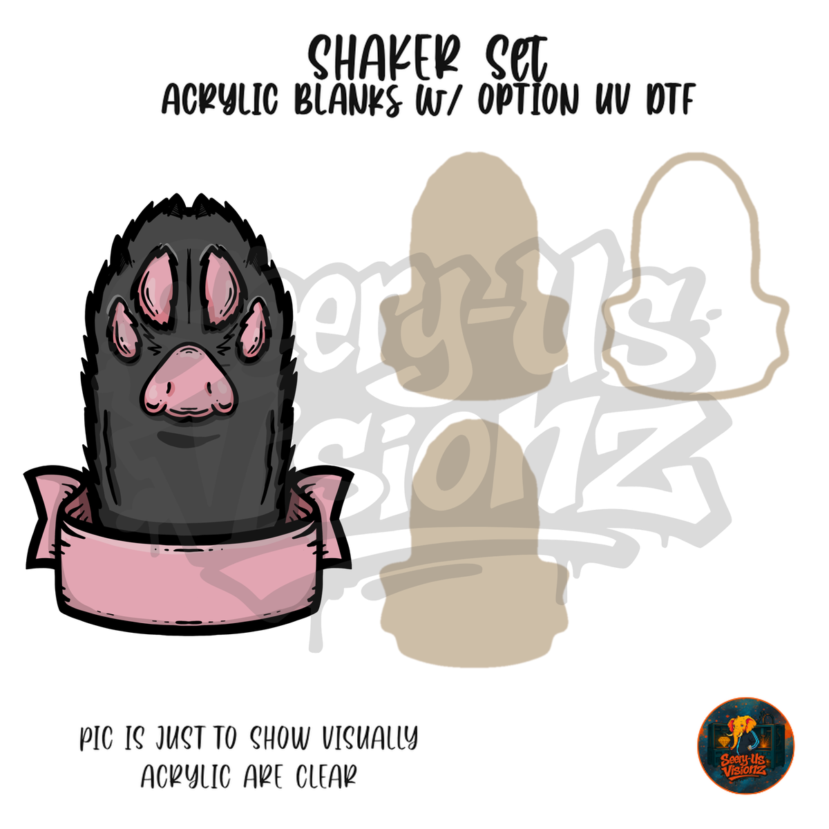 Black Cat Paw Banner shaker set acrylic blanks