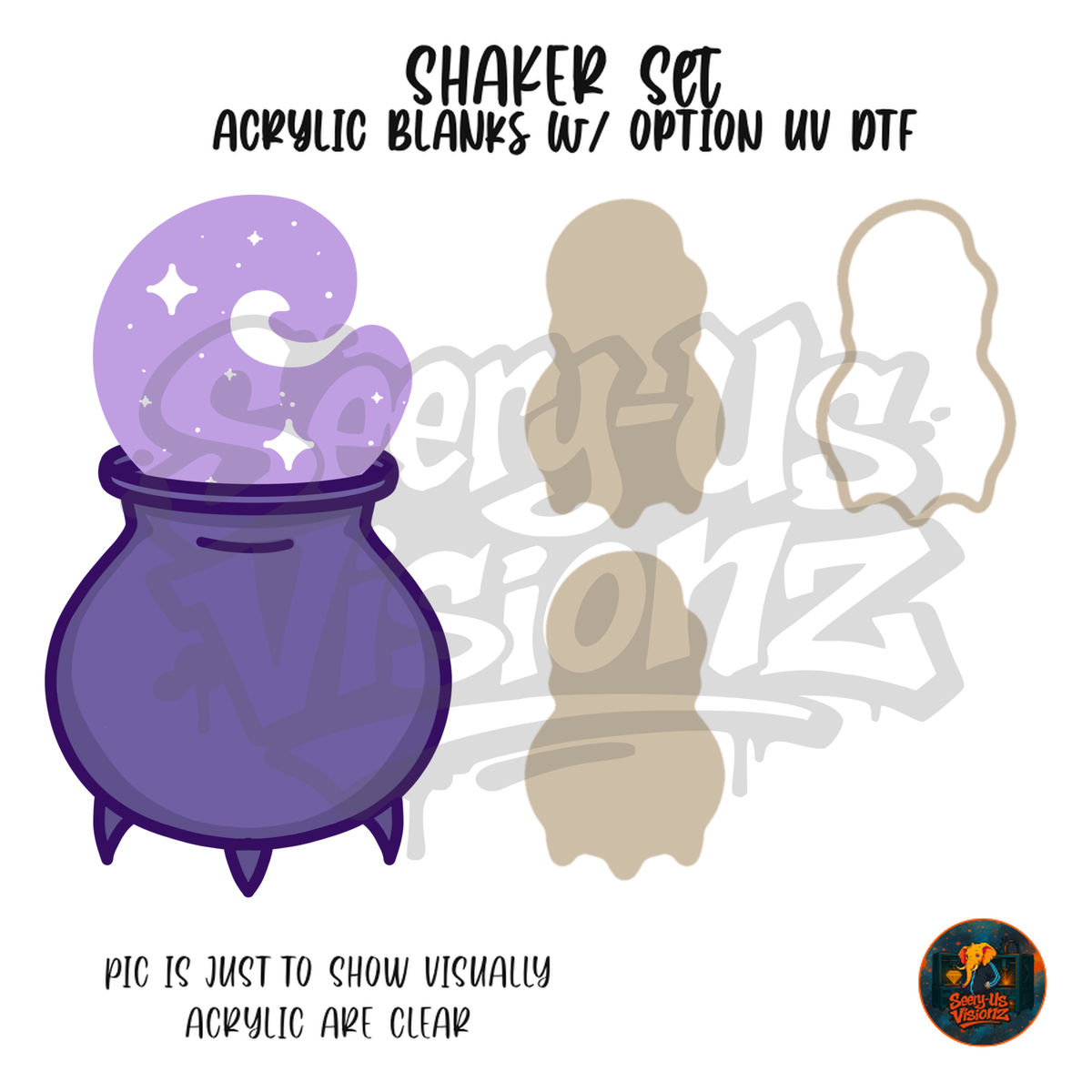 Purple Bubbling Cauldron shaker set acrylic blanks