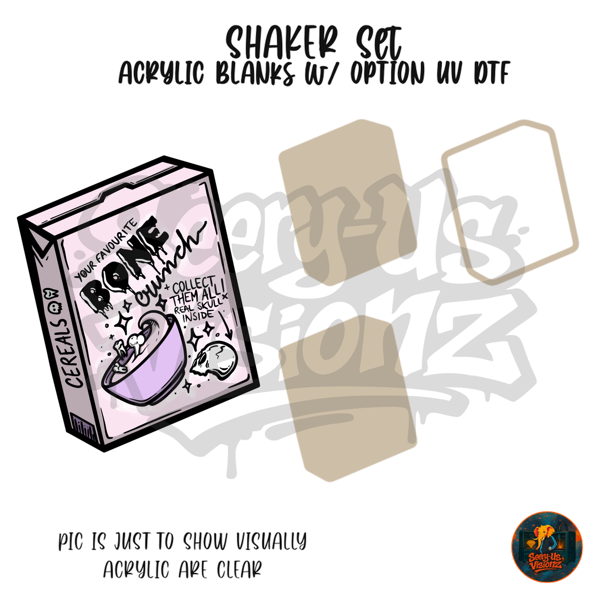 Bone Crunch Cereal Box shaker set acrylic blanks