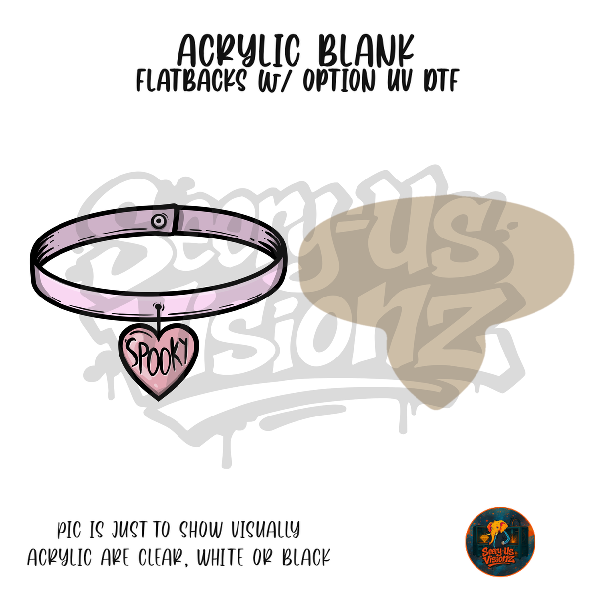 Spooky Heart Choker acrylic blank, Acrylic & UV DTF Print