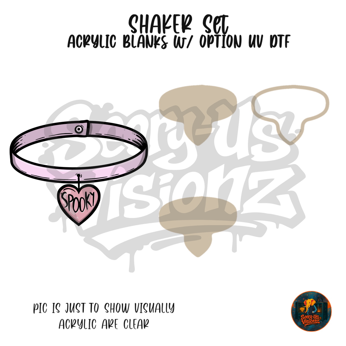 Spooky Heart Choker shaker set acrylic blanks