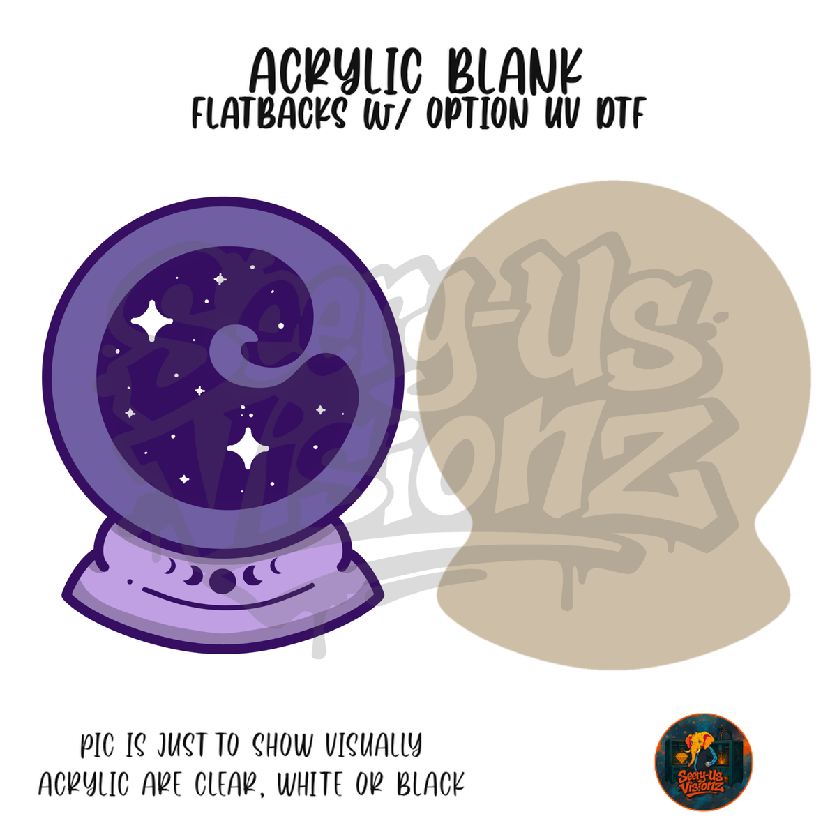 Starry Crystal Ball acrylic blank, Acrylic & UV DTF Print