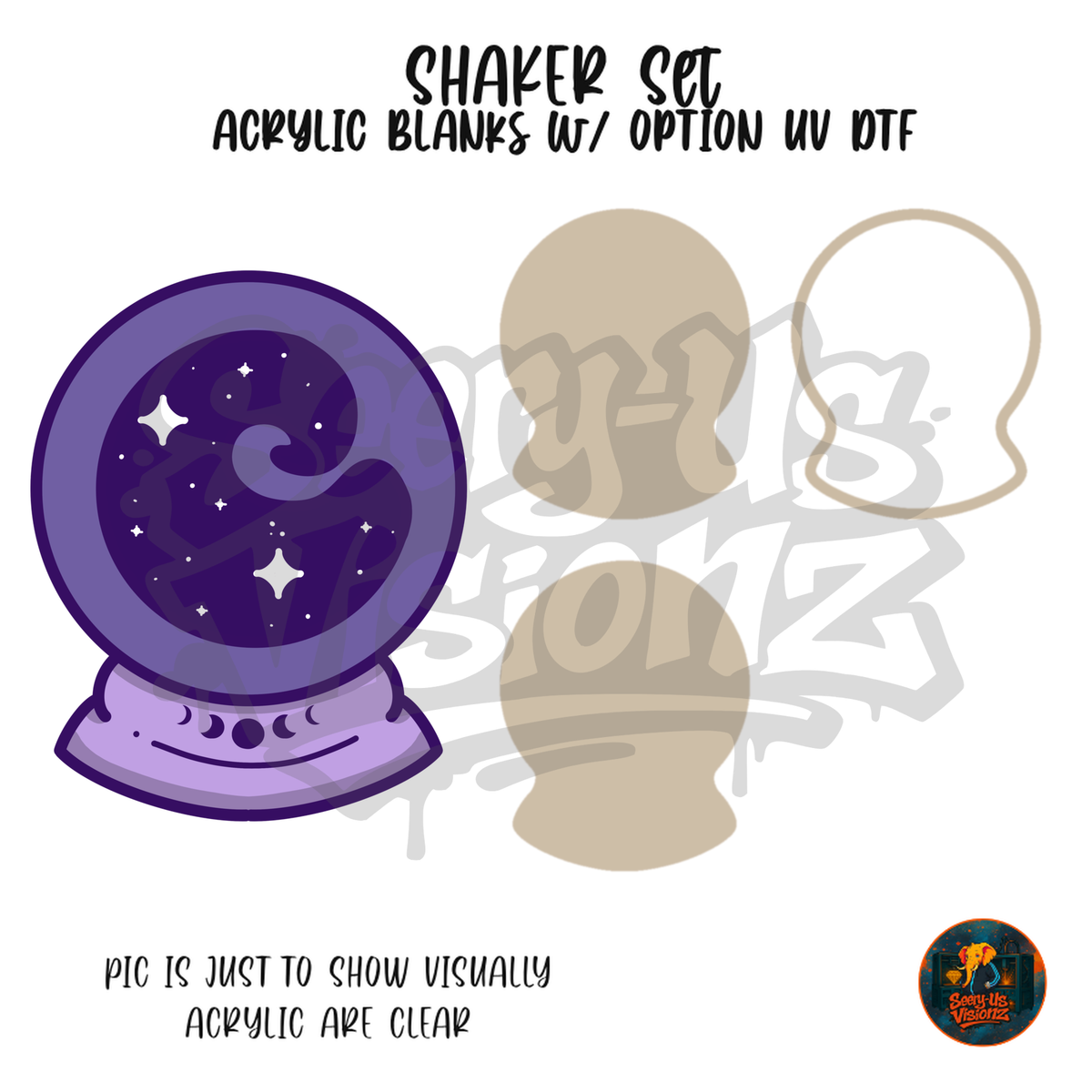 Starry Crystal Ball shaker set acrylic blanks