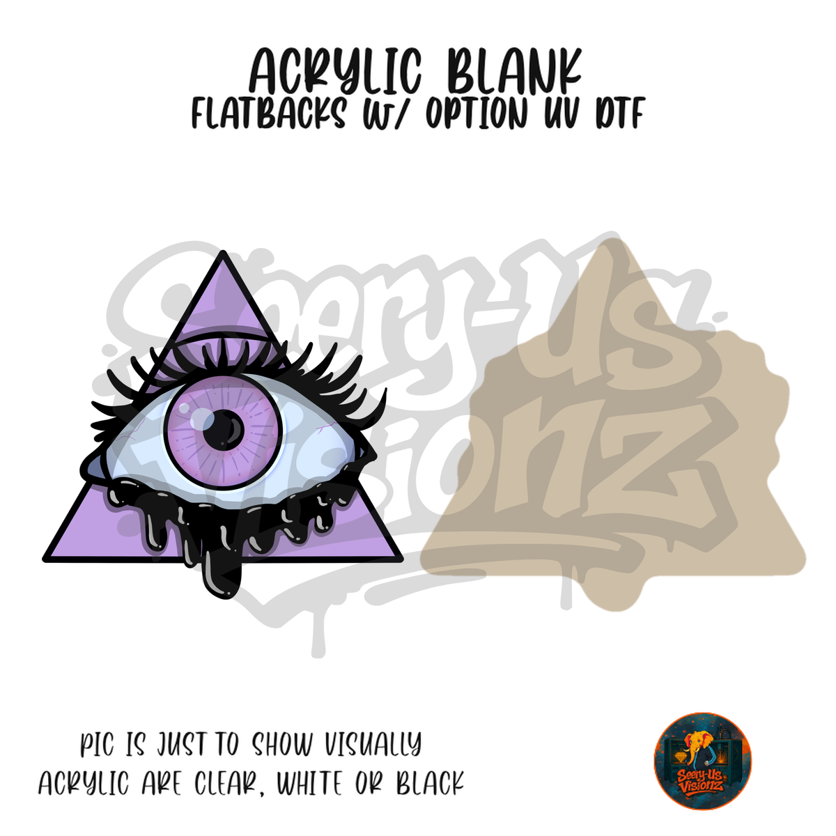 Dripping Eye Triangle acrylic blank, Acrylic & UV DTF Print