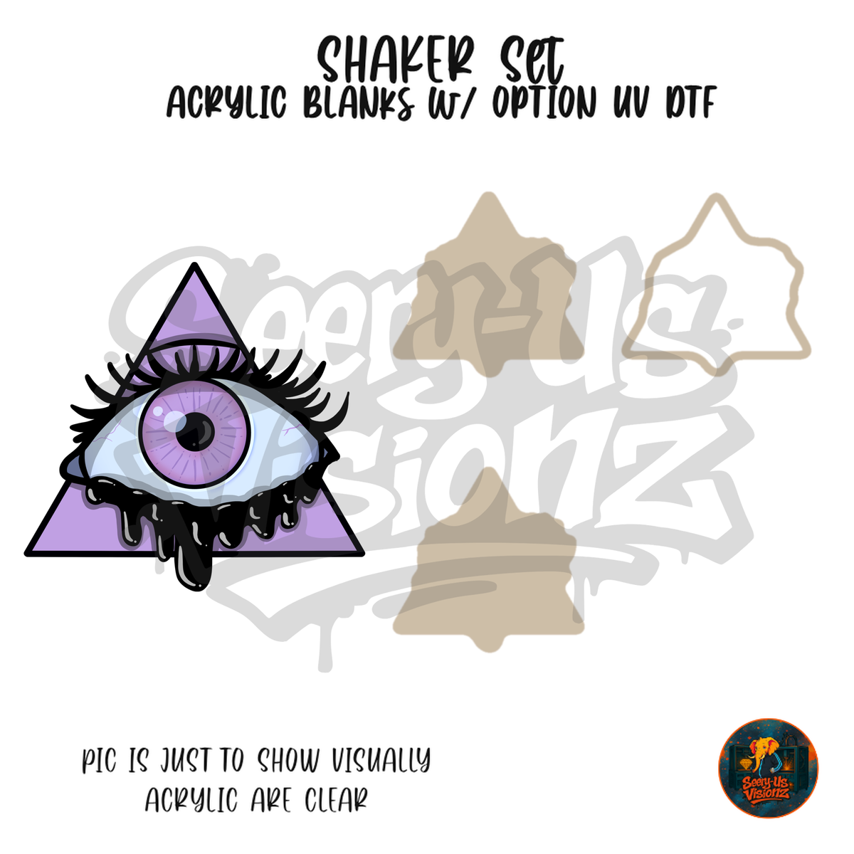 Dripping Eye Triangle shaker set acrylic blanks
