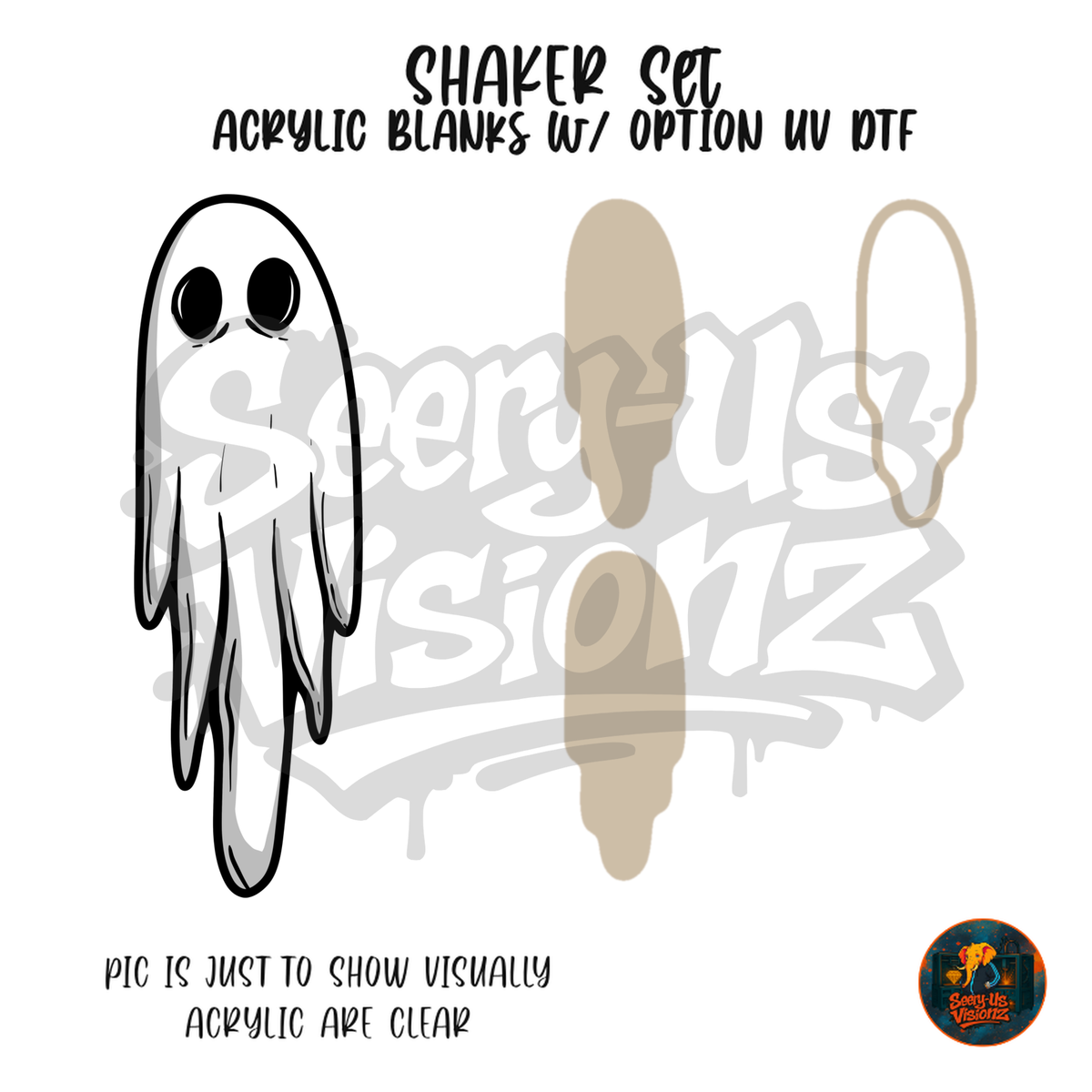 Long White Ghost shaker set acrylic blanks