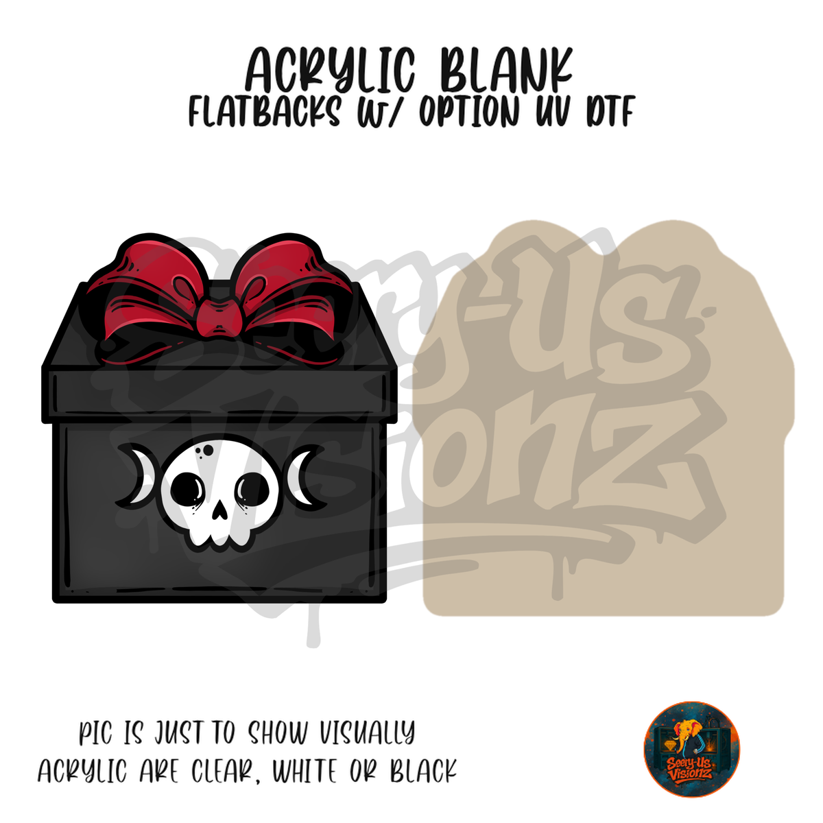 Skull Gift Box acrylic blank, Acrylic & UV DTF Print