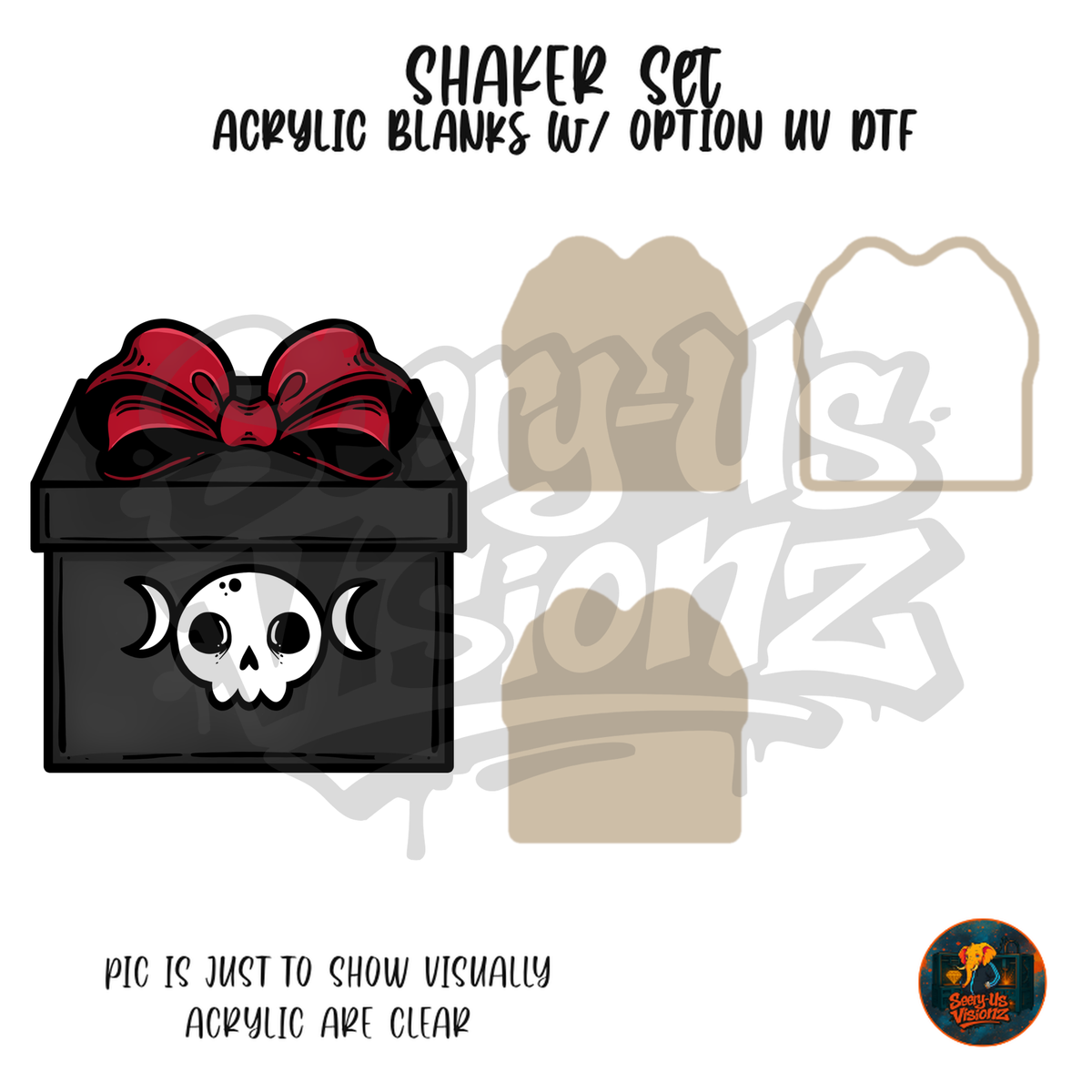 Skull Gift Box shaker set acrylic blanks