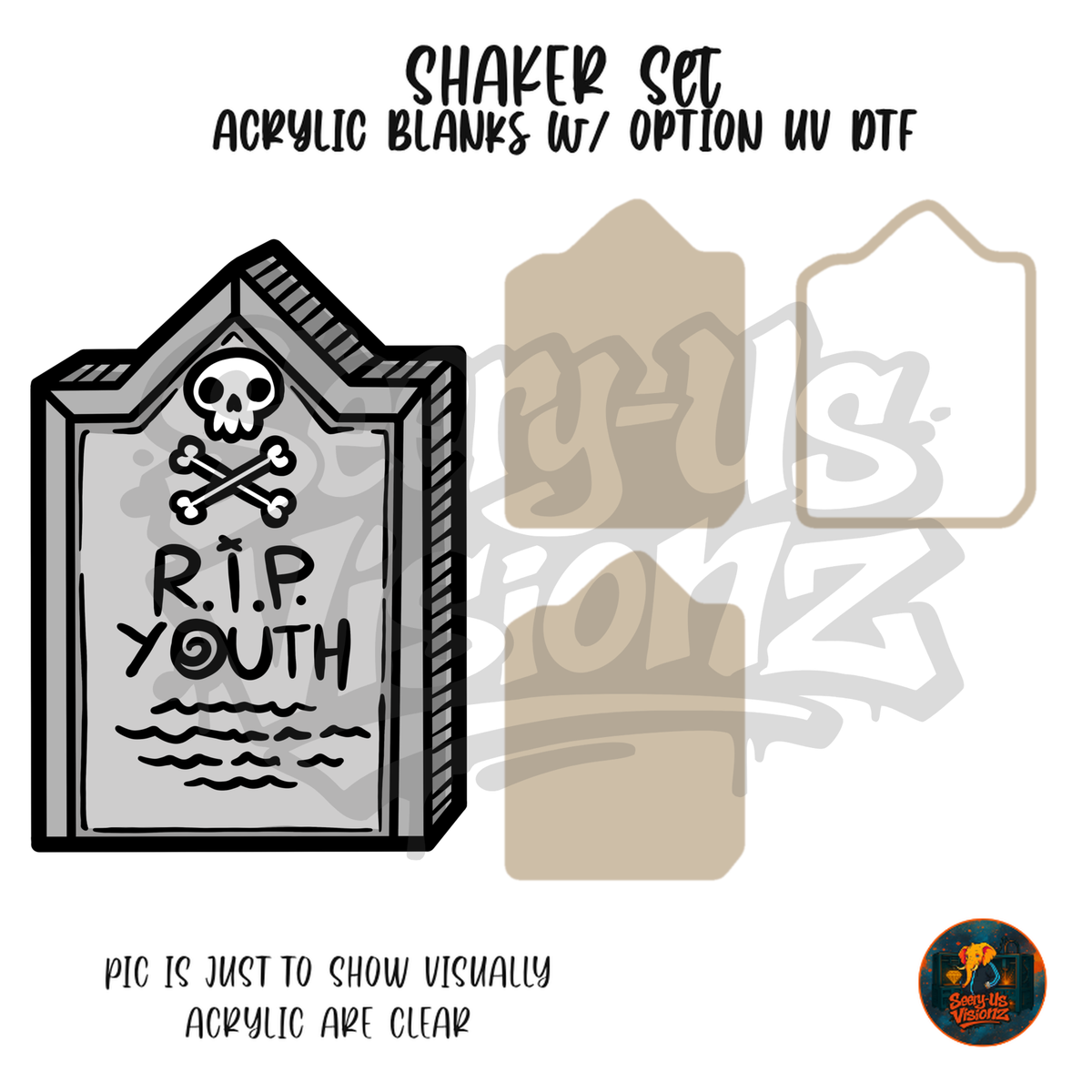 RIP Youth Tombstone shaker set acrylic blanks
