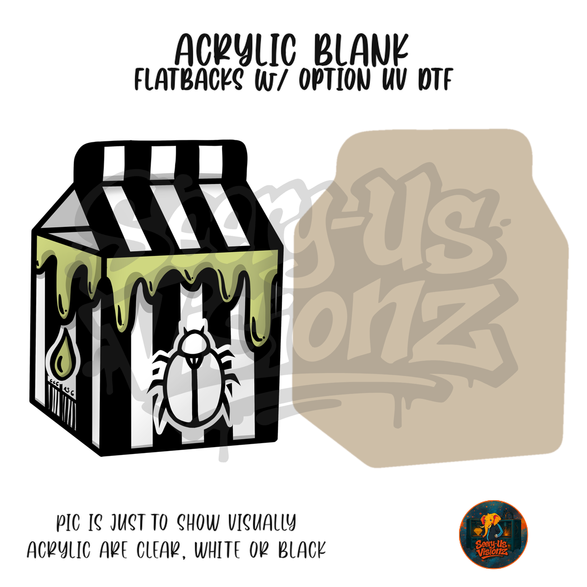 Striped Beetle Milk Carton acrylic blank, Acrylic & UV DTF Print