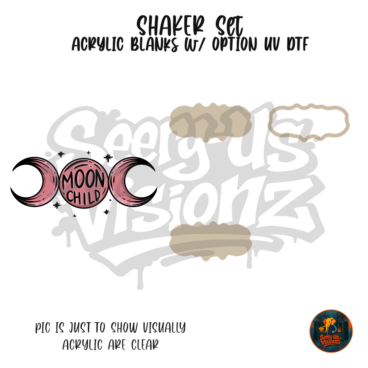 Moon Child Triple Moon shaker set acrylic blanks