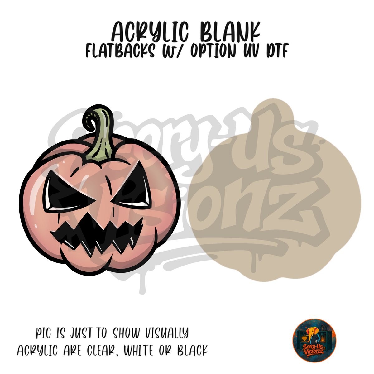 Pink Jack O Lantern acrylic blank, Acrylic & UV DTF Print