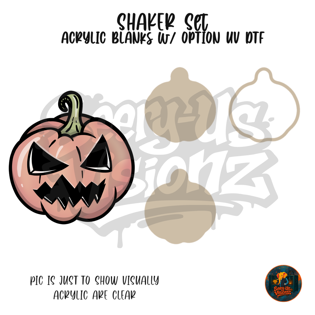Pink Jack O Lantern shaker set acrylic blanks