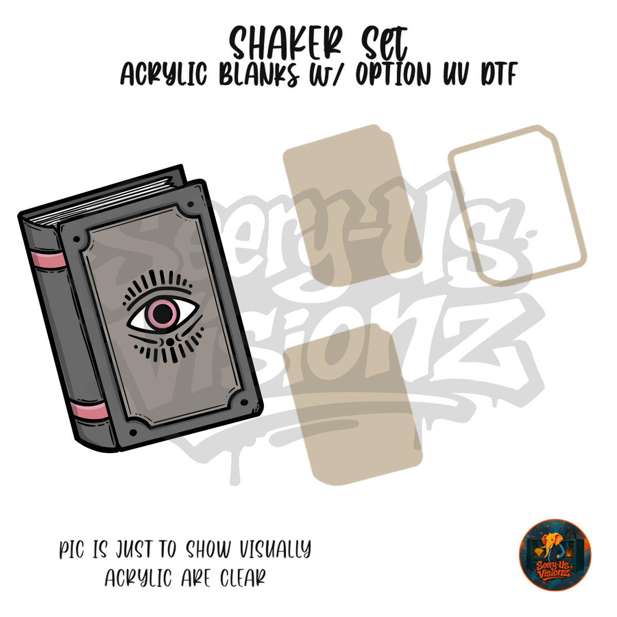 Grey Eye Spellbook shaker set acrylic blanks