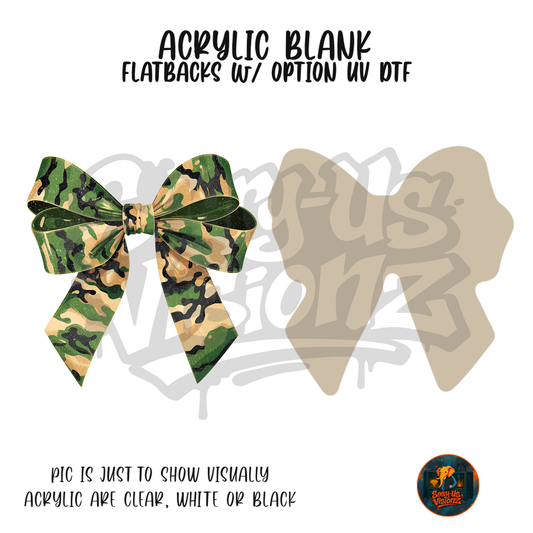 Camo Huntress Bow acrylic blank, Acrylic & UV DTF Print