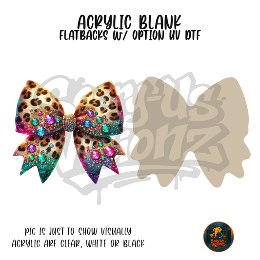 Leopard Jewel Bow acrylic blank, Acrylic & UV DTF Print