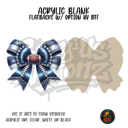 Navy Star Bow acrylic blank, Acrylic & UV DTF Print