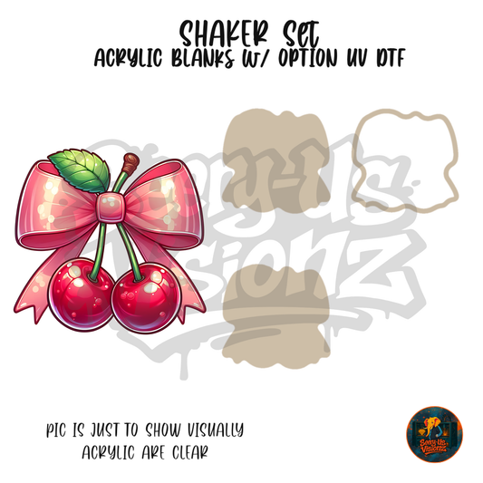 Pink Cherry Bow shaker set acrylic blanks