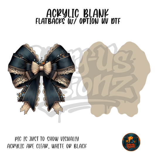 Rustic Lace Bow acrylic blank, Acrylic & UV DTF Print
