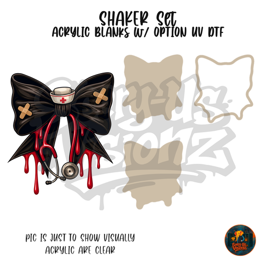 Spooky Nurse Bow shaker set acrylic blanks