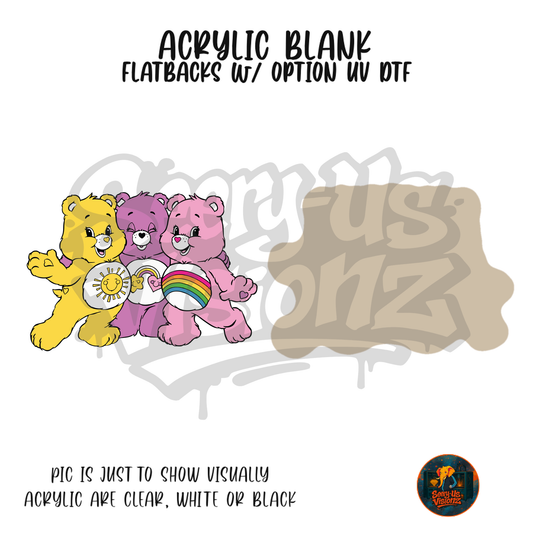 Bear Bestie Trio acrylic blank, Acrylic & UV DTF Print