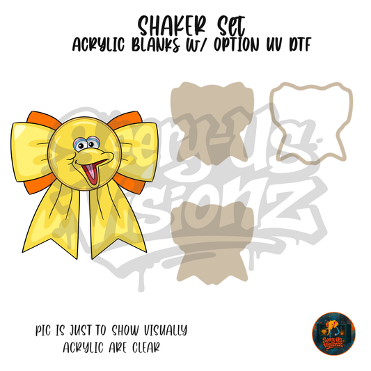 Big Yellow Bird Bow shaker set acrylic blanks