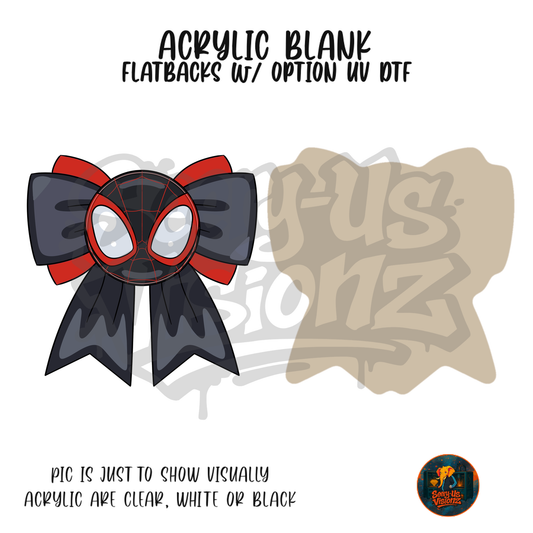 Black Spider Hero Bow acrylic blank, Acrylic & UV DTF Print