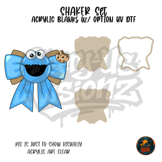 Blue Monster Bow shaker set acrylic blanks