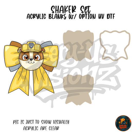 Builder Pup Bow shaker set acrylic blanks