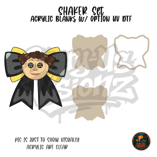 Button Boy Face Bow shaker set acrylic blanks