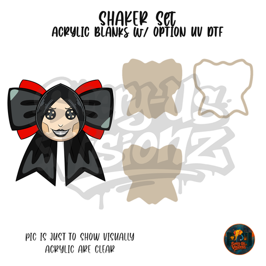 Button Lady Face Bow shaker set acrylic blanks