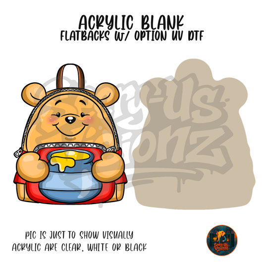 Honey Bear Backpack acrylic blank, Acrylic & UV DTF Print