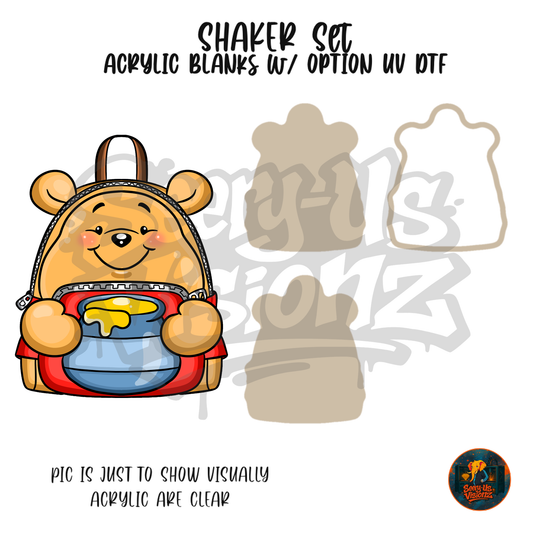 Honey Bear Backpack shaker set acrylic blanks
