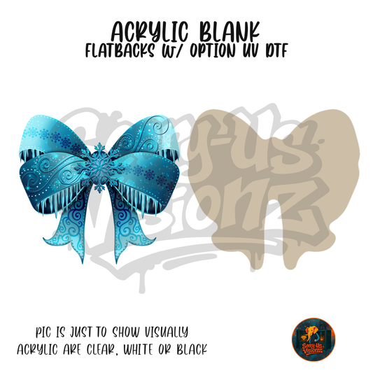 Ice Queen Snowflake Bow acrylic blank, Acrylic & UV DTF Print