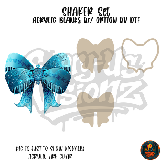 Ice Queen Snowflake Bow shaker set acrylic blanks