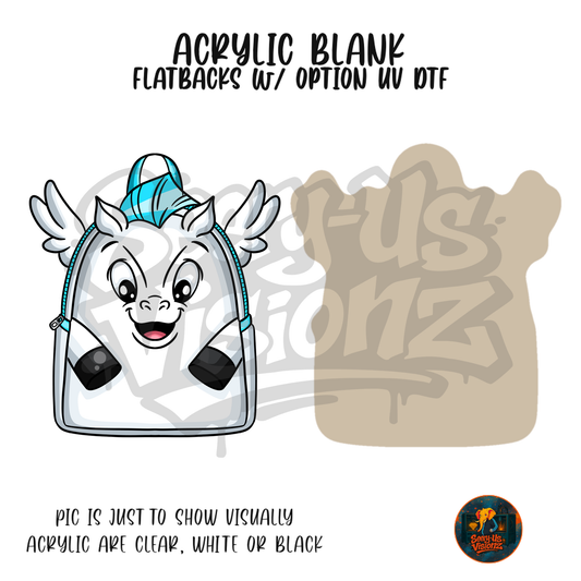 Lucky White Pegasus Pack acrylic blank, Acrylic & UV DTF Print