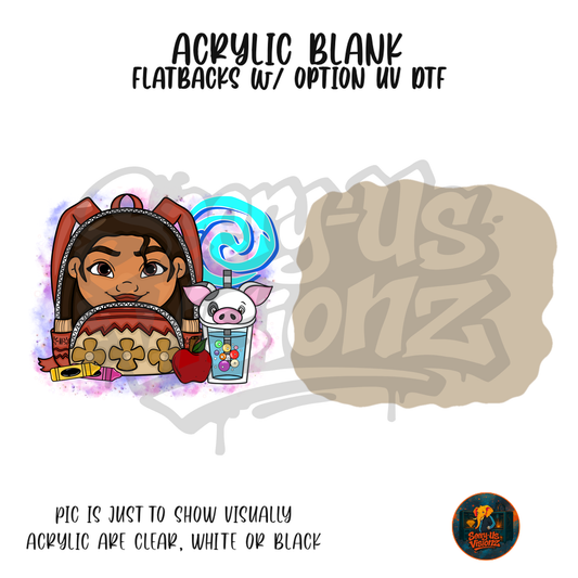 Island Wave Princess Backpack acrylic blank, Acrylic & UV DTF Print